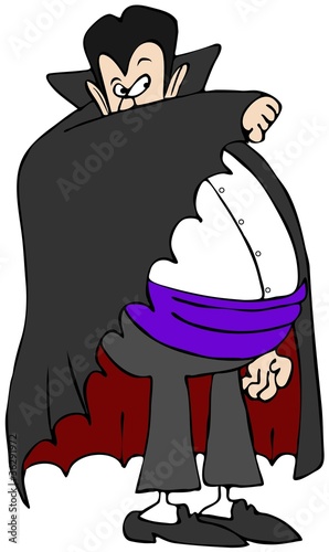 Vampire Hiding Behind His Cape