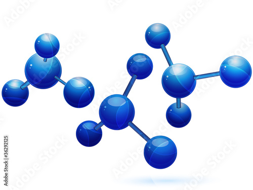 blue molecules on white
