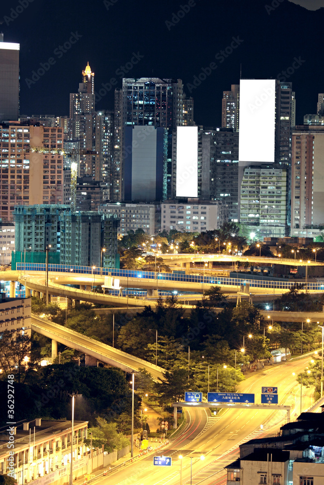 Fototapeta premium Hong Kong downtown at night