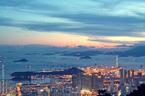 sunset in hong kong