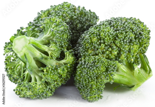 Broccoli on a white