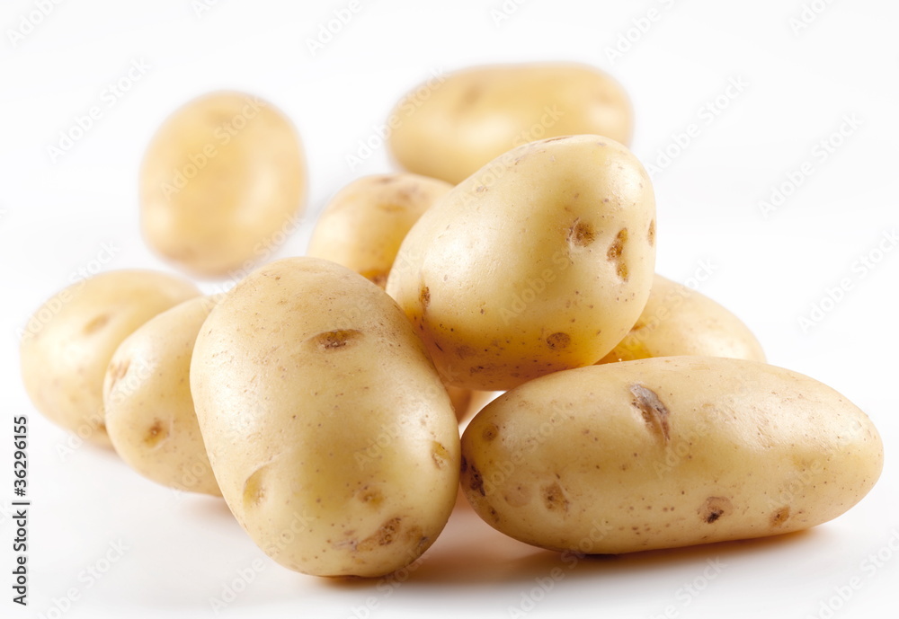 Potatoes on a white Potatoes on a white