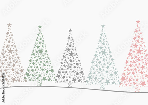 5 Christmas tree colorful s...