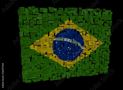 Brazilian flag on blocks illustration