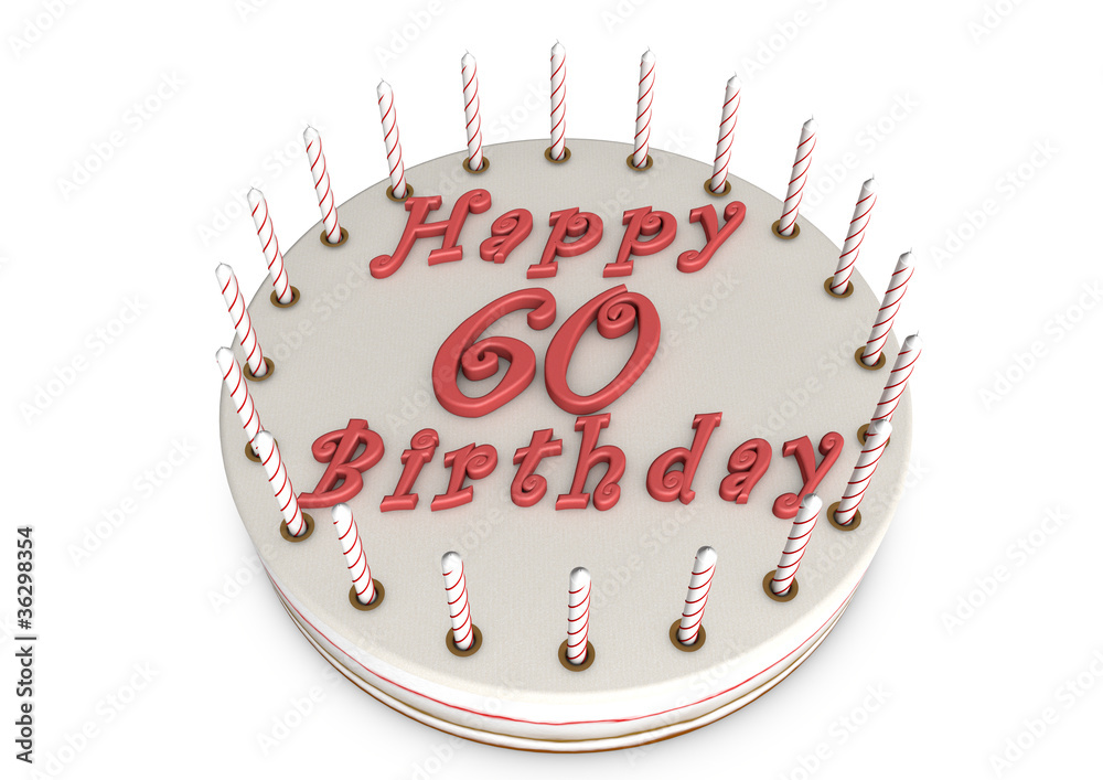 Torte 60 Geburtstag Stock Illustration | Adobe Stock