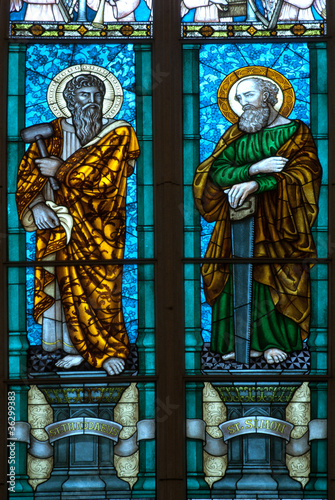 Obraz na plátně A colorful of St.Thaddaeus and St.Simon stained glass church win