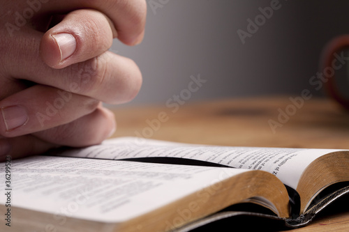 Praying over Bible