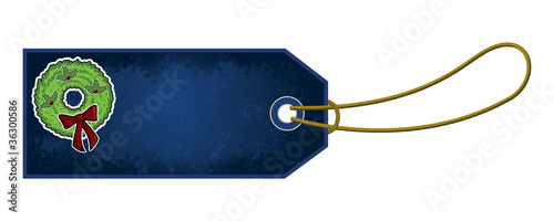 Christmas Wreath Cartoon Gift Tag