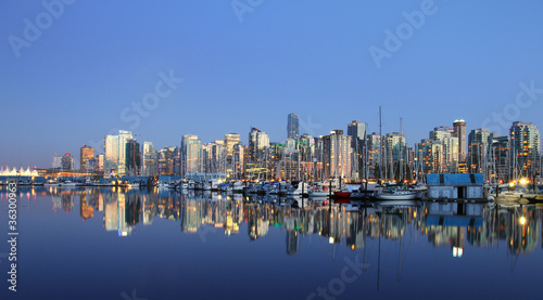 Vancouver downtown night  Canada BC