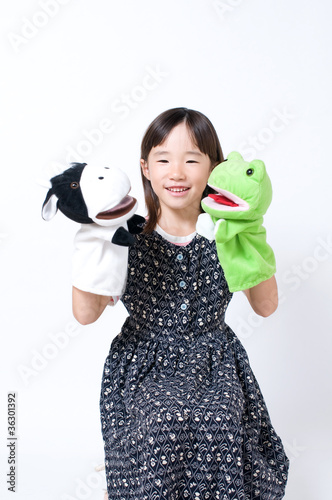 パペットで遊ぶ