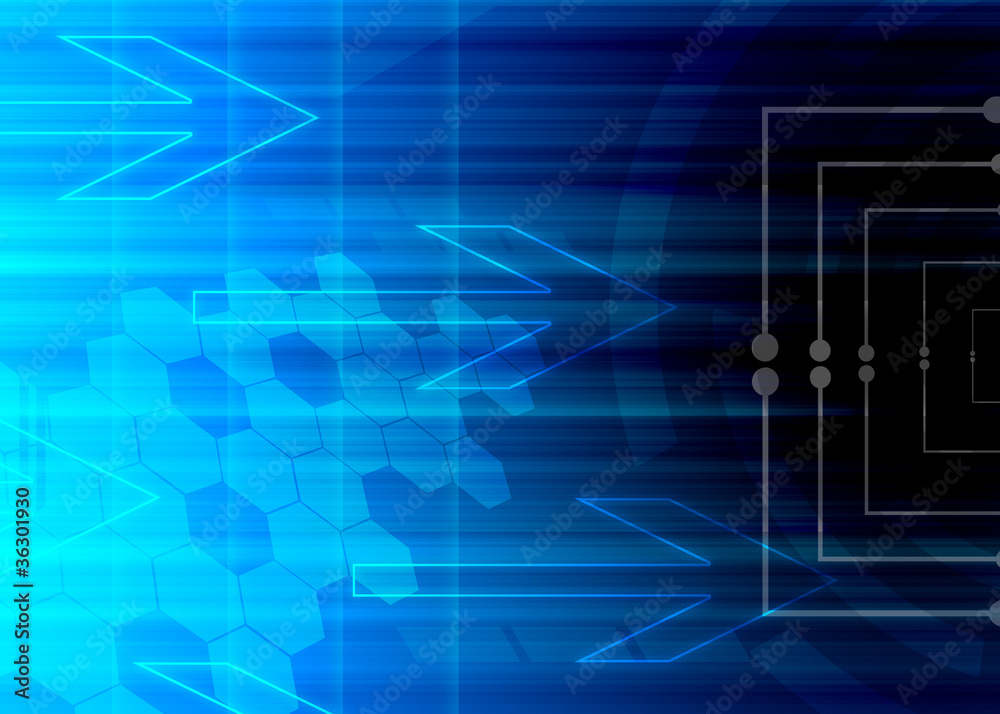 Naklejka premium Abstract technology blue and arrow background.