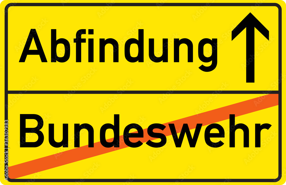 Schild Abfindund Bundeswehr