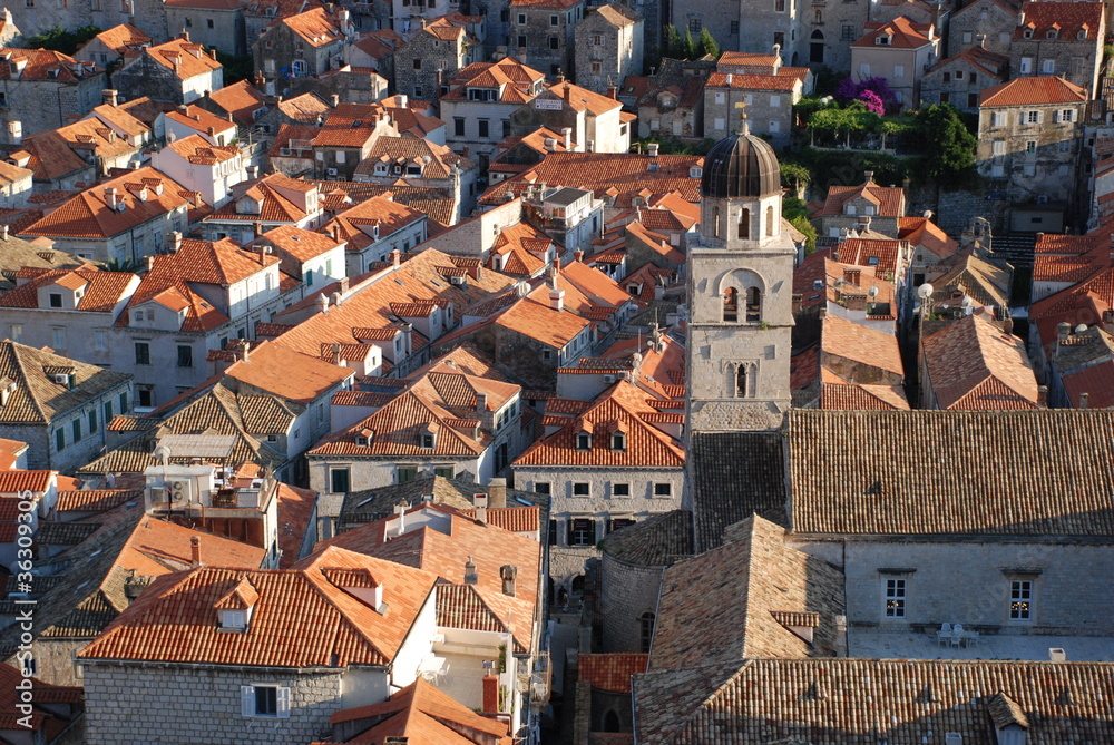 View at the Old Town in Dubrovnik from the walls