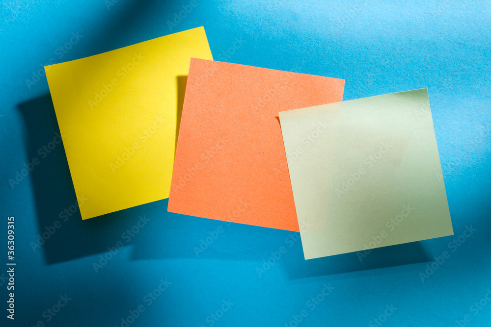 Stickers on the blue background Stickers on the blue background