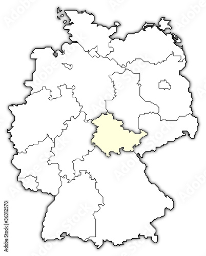 Map of Germany  Thuringia highlighted