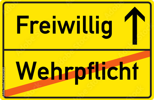Schild Freiwillig Wehrpflicht