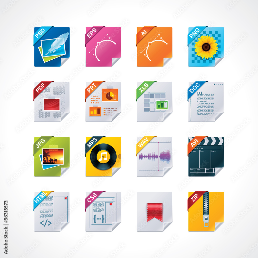 File labels icon set File labels icon set