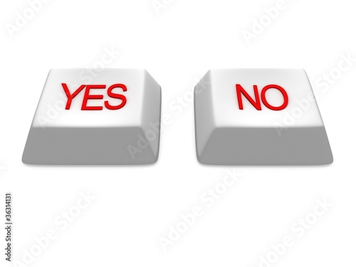 Yes and No white buttons keys © ShuShuShu