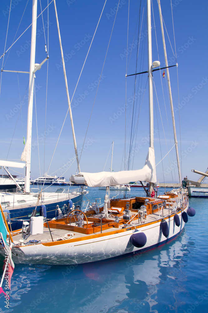 Luxury yachts in Formentera marina