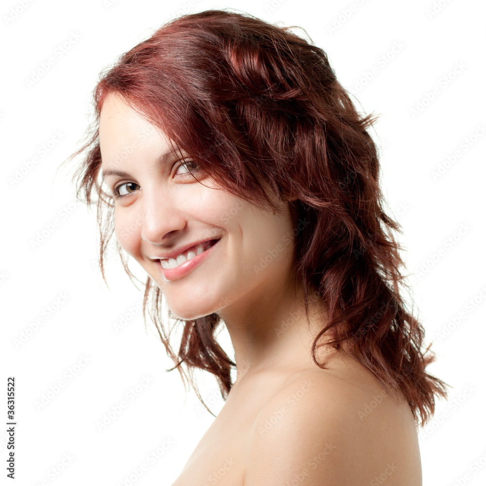Smiling Naked Woman Isolated on White Smiling Naked Woman Isolated on White