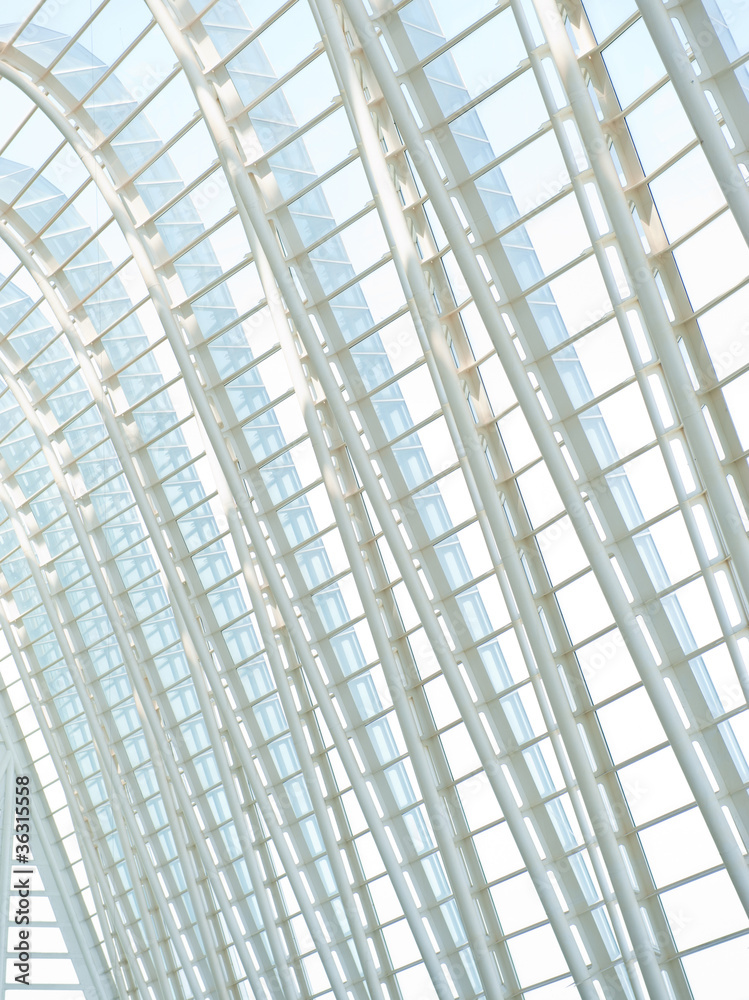 Beautiful glass and metal architecture of modern building at Val Beautiful glass and metal architecture of modern building at Val