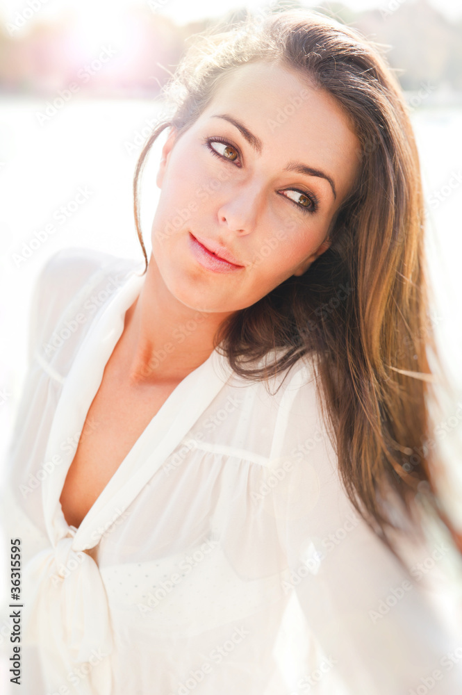 Close-up portrait of a fresh and beautiful young fashion model p Close-up portrait of a fresh and beautiful young fashion model p