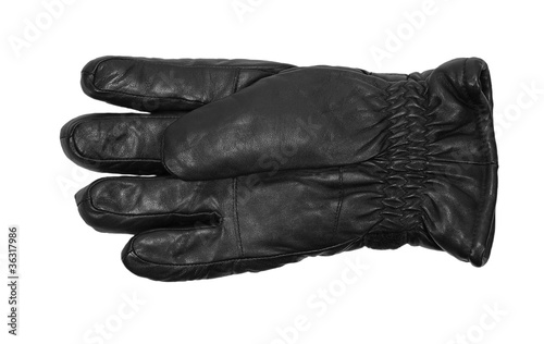 black leather gloves isolated on white background © dule964