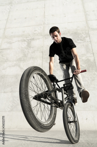 Young BMX bicycle rider