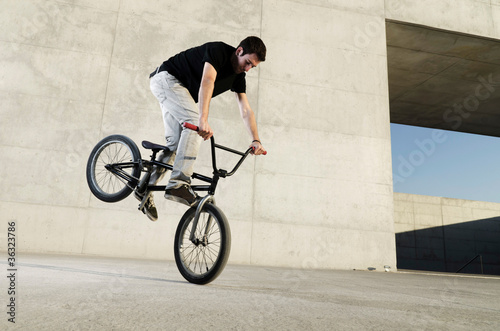 Young BMX bicycle rider