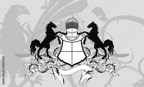 heraldic shield coat of arms crest horse background9