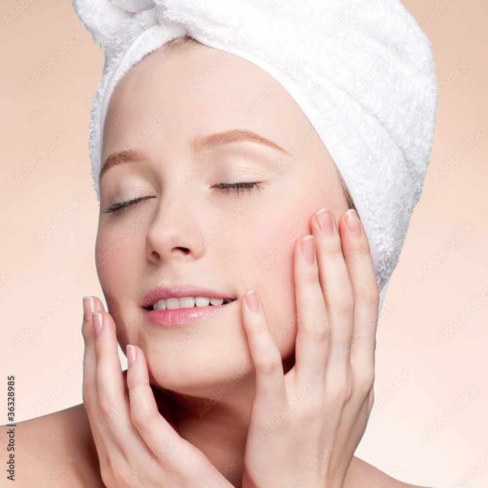 Close-up portrait of woman with perfect health skin Close-up portrait of woman with perfect health skin
