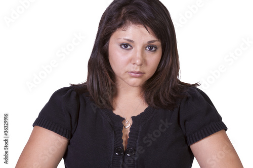 close up of a beatuiful woman - isolated background photo