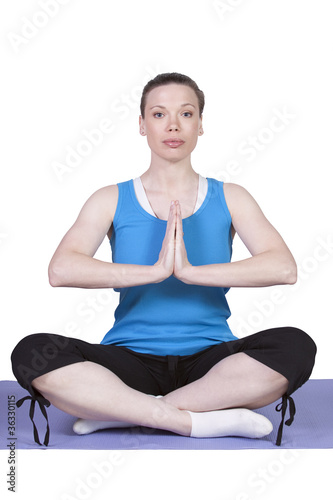 Woman in a yoga position