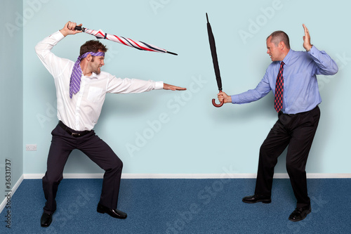Canvas Print Two businessmen fighting