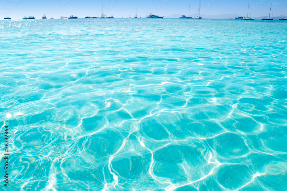 blue turquoise ripple Formentera water
