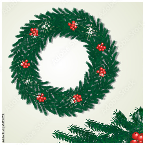 Vector wreath and piece of detail