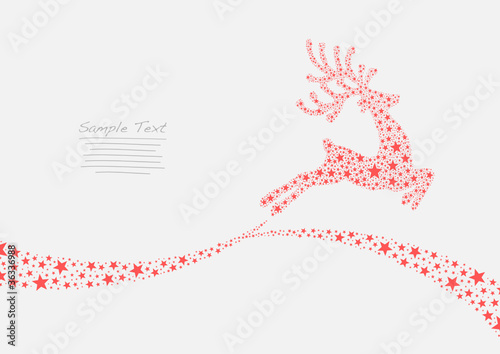 Flying Reindeer red from Stars