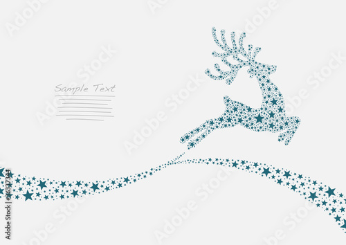 Flying Reindeer blue stars