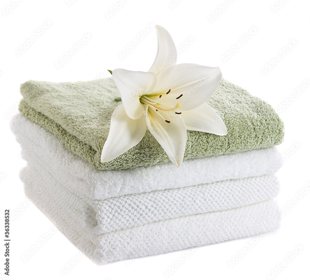 towels with white lily towels with white lily