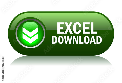 Excel download button, vector illustration