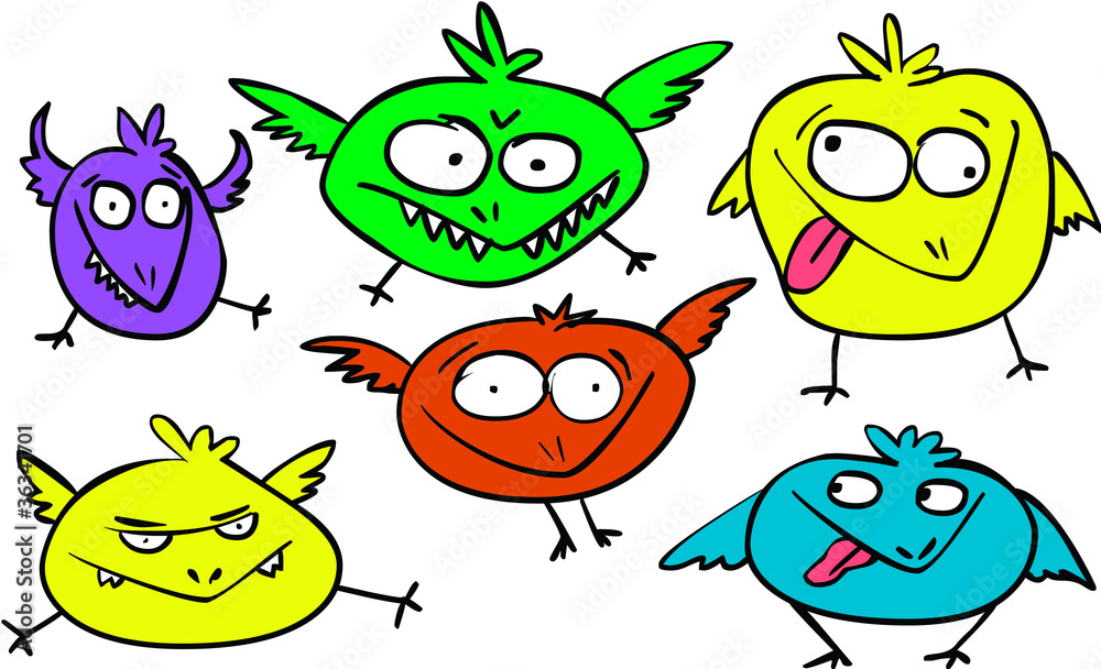 Obraz premium Vector image. Set of birds