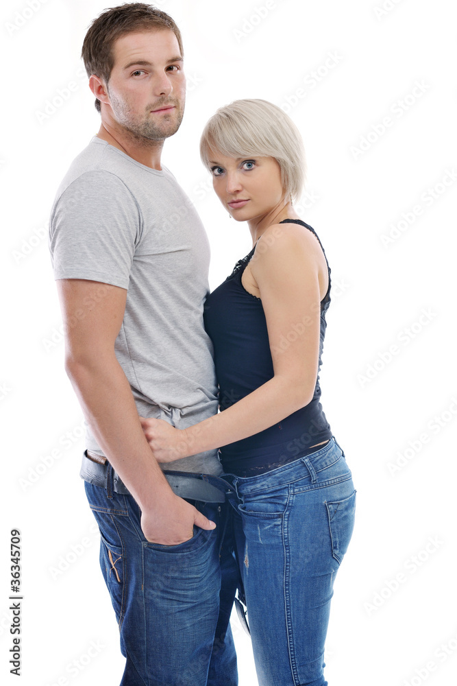 young couple isolated on white backround young couple isolated on white backround