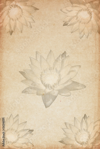 Old sheet of paper with flowers on background © suthiwat