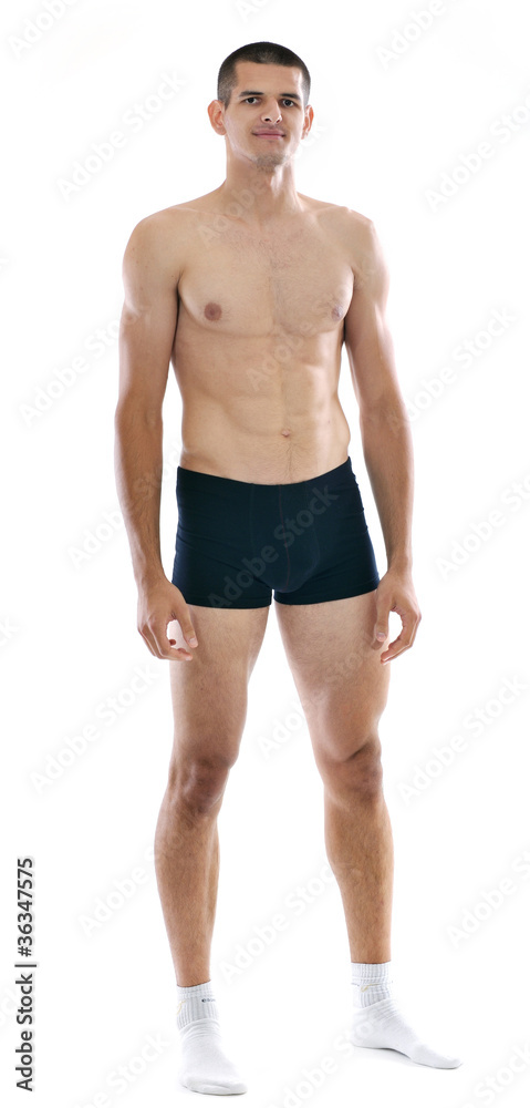 Fototapeta premium healthy fit young man islated on white background