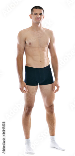 healthy fit young man islated on white background