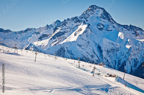 Ski slopes in French Alps