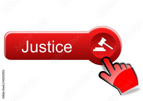 Justice button with red hand