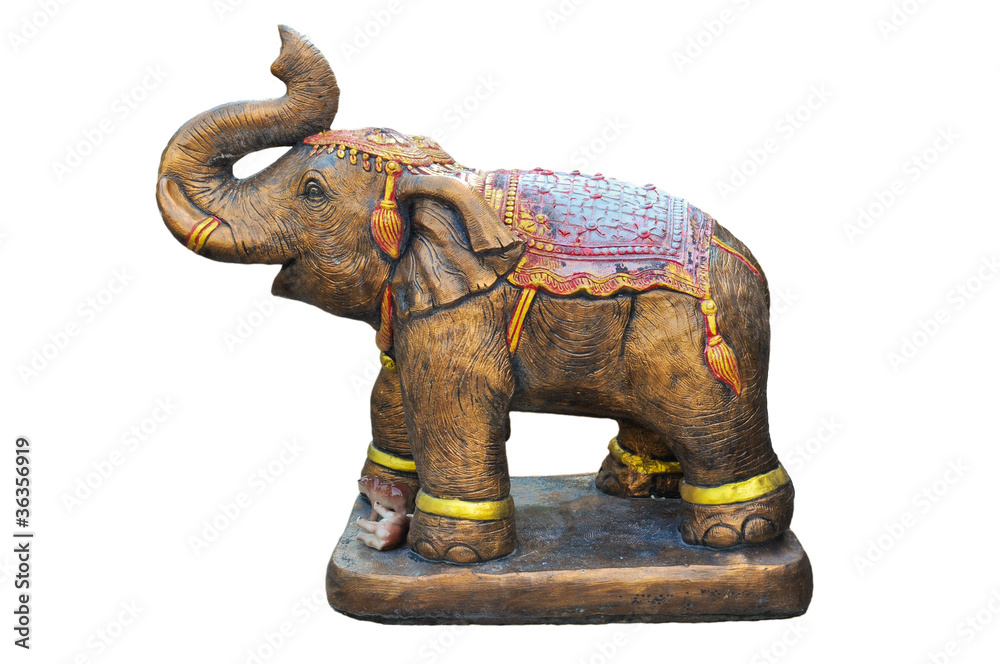 Metal elephant statue isolated on white Metal elephant statue isolated on white