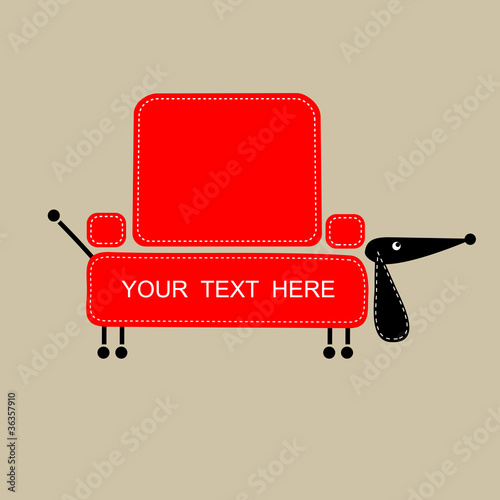 Funny dog with shape of sofa for your design