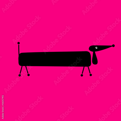 Funny dog on pink background for your design